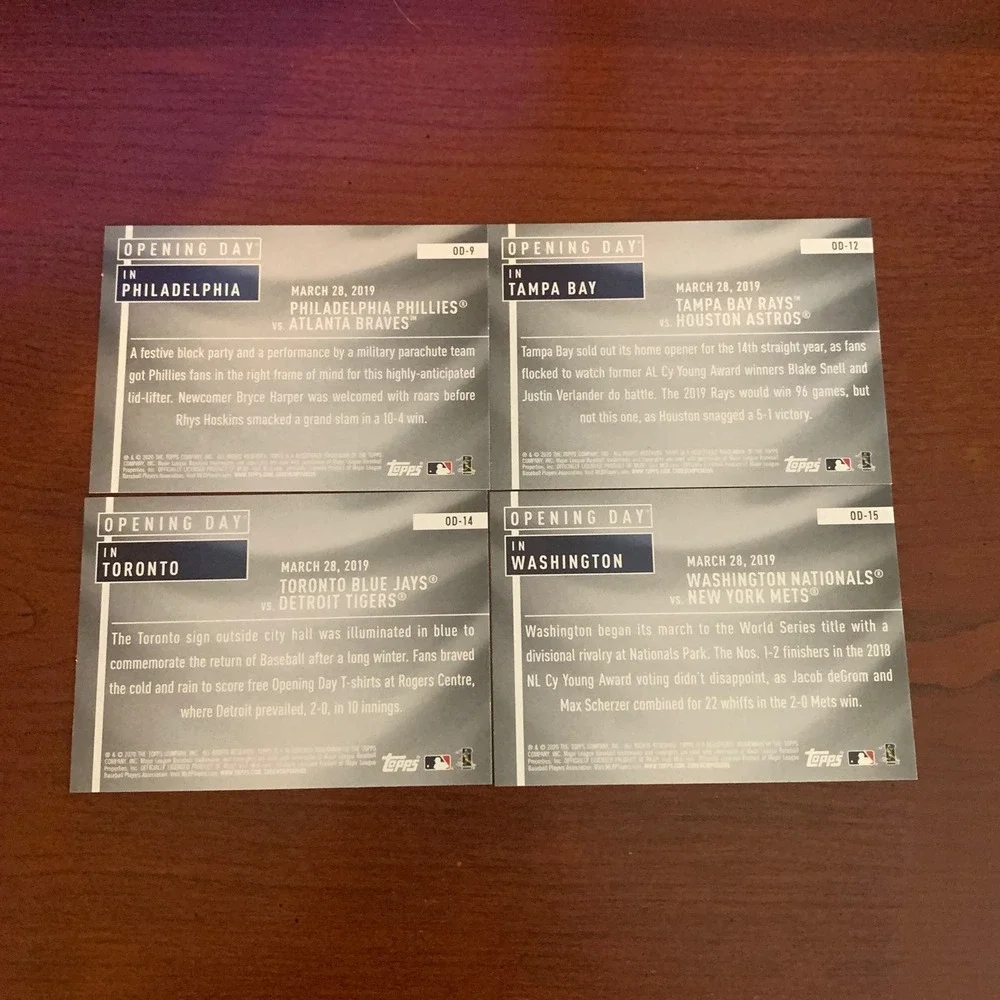 2020 Topps Opening Day‎ Set 1-15 stadiums